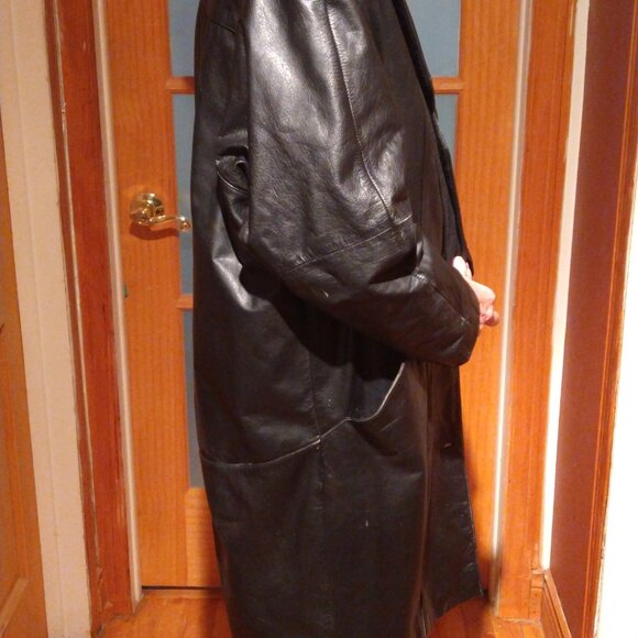 Black Leather coat - Picture 3 of 5